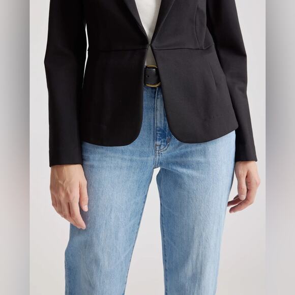 Quince Ultra Stretch Ponte Blazer in Black Women’s size extra small XS - Picture 4 of 8